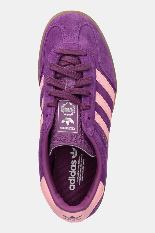 Detské semišové tenisky adidas Originals GAZELLE INDOOR fialová JP8766