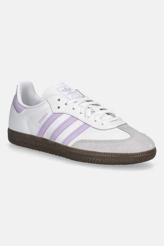 Παιδικά αθλητικά παπούτσια adidas Originals SAMBA OG δέρμα σαμουά λευκό JQ2842