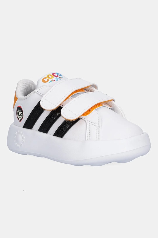 Παιδικά αθλητικά παπούτσια adidas GRAND COURT COCO απομίμηση λείου δέρματος λευκό JR5625