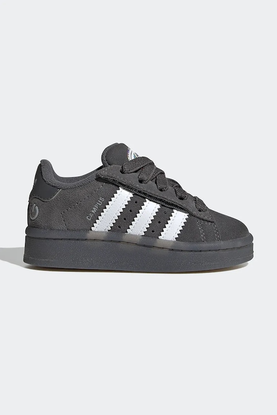 adidas Originals sneakersy zamszowe dziecięce CAMPUS 00s LED LIGHTS imitacja skóry licowej szary JS1284