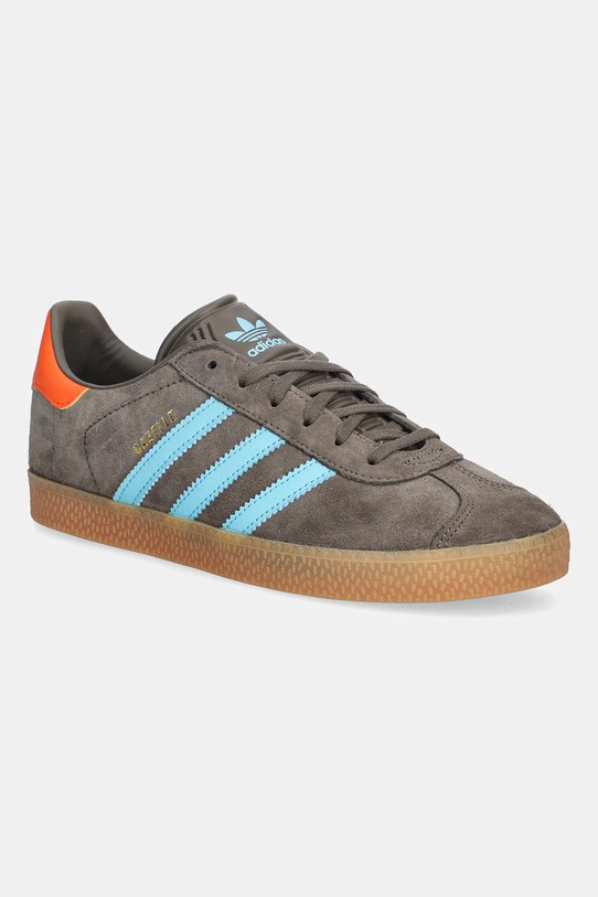 Dječje tenisice od brušene kože adidas Originals GAZELLE imitacija zrnate kože smeđa JR5942