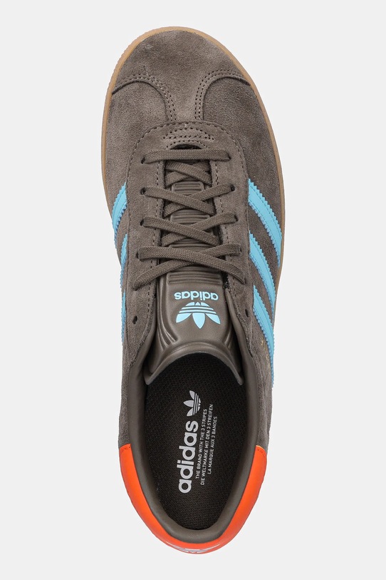 Dječje tenisice od brušene kože adidas Originals GAZELLE smeđa JR5942