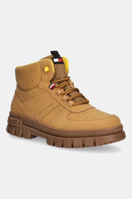 Tommy Hilfiger buty zimowe dziecięce imitacja skóry licowej brązowy T3X5.34129.35.41