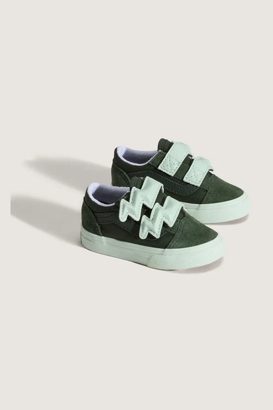 Dětské semišové tenisky Vans Old Skool V Bolt Strap VN000D1BEMU1 zelená AW25