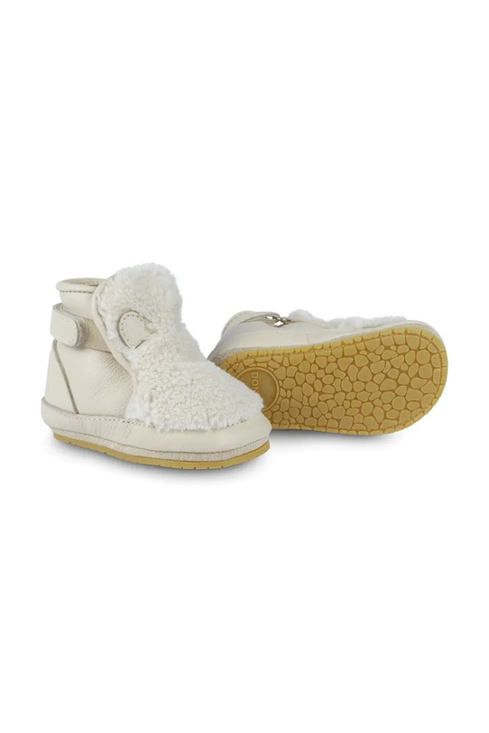 Kožne cipele za bebe Donsje Richy Booties Polar Bear s toplom postavom bež 1033801