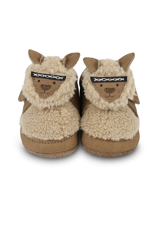 Chłopiec Donsje buty zimowe skórzane niemowlęce Matijn Sneakers Alpaca 1042101 brązowy