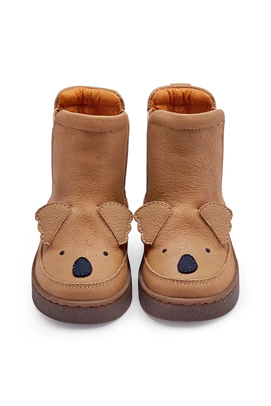 Chłopiec Donsje buty skórzane niemowlęce Thudo Classic Boots Koala 1504704 brązowy