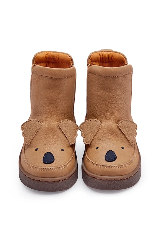 CHLAPEC Kojenecké kožené boty Donsje Thudo Classic Boots Koala 1504704 hnědá