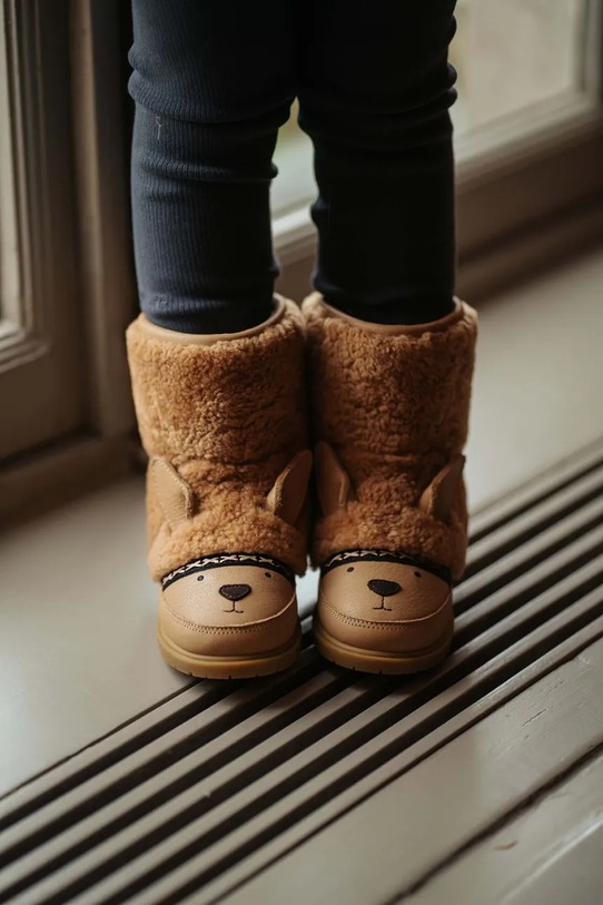 Donsje buty zimowe dziecięce Wadou Boots Alpaca tekstylny brązowy 2031401.