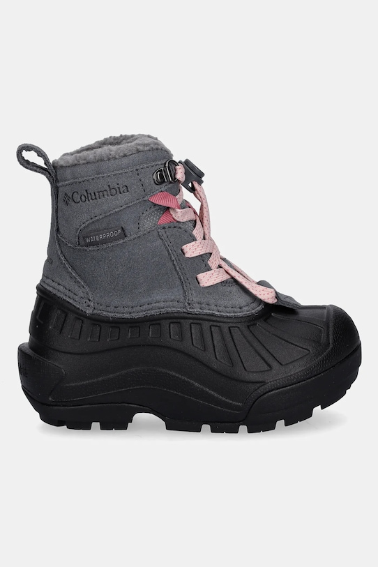 Columbia śniegowce zamszowe dziecięce CHILDREN S POWDERBUG ALPINE 2128882 szary AW25