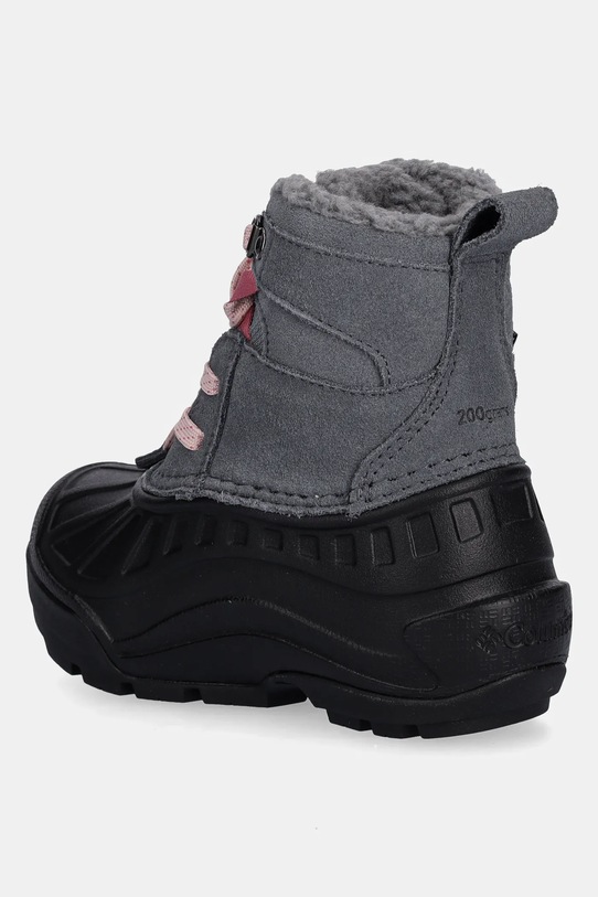 Chłopiec Columbia śniegowce zamszowe dziecięce CHILDREN S POWDERBUG ALPINE 2128882 szary