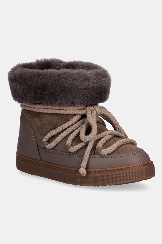 Παιδικές δερμάτινες μπότες χιονιού Inuikii CLASSIC HIGH δέρμα σαμουά καφέ 3001.002.0032