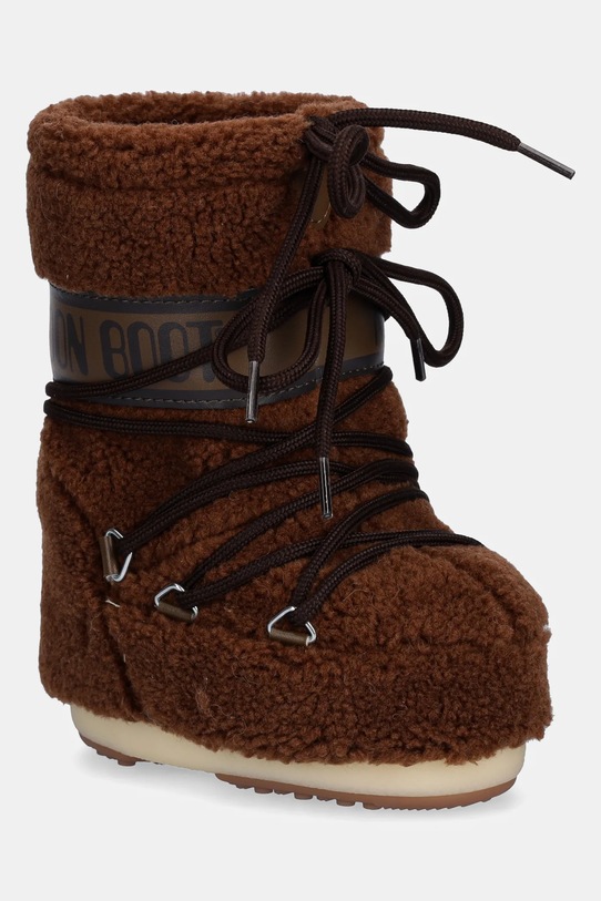 Moon Boot śniegowce dziecięce MB ICON FLEECE syntetyczny brązowy 80D1403080