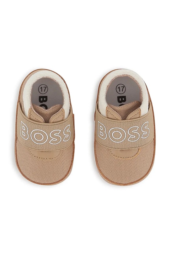 Βρεφικά παπούτσια BOSS καφέ J52589