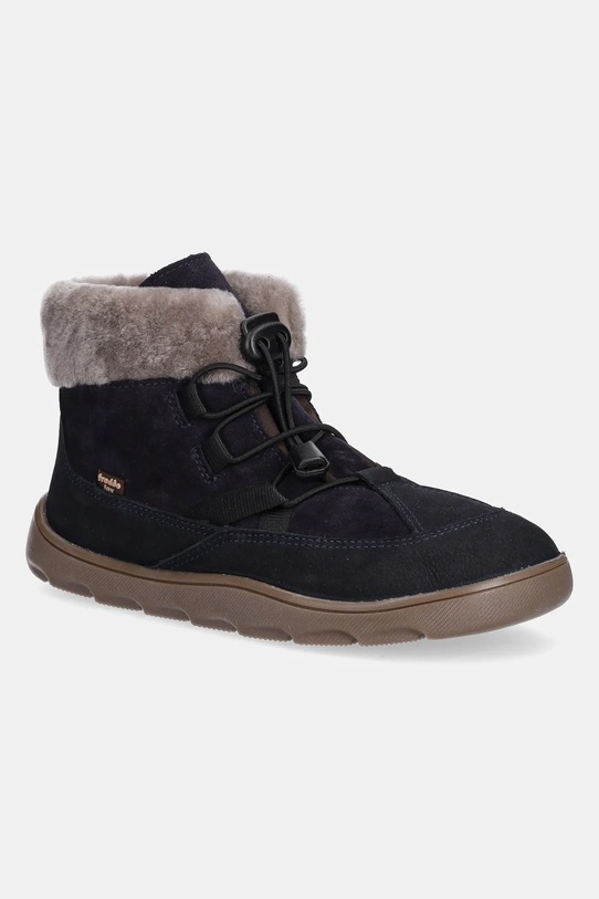Froddo śniegowce skórzane dziecięce ZERU TEX COSY BAREFOOT skóra zamszowa granatowy G3110258.31.35