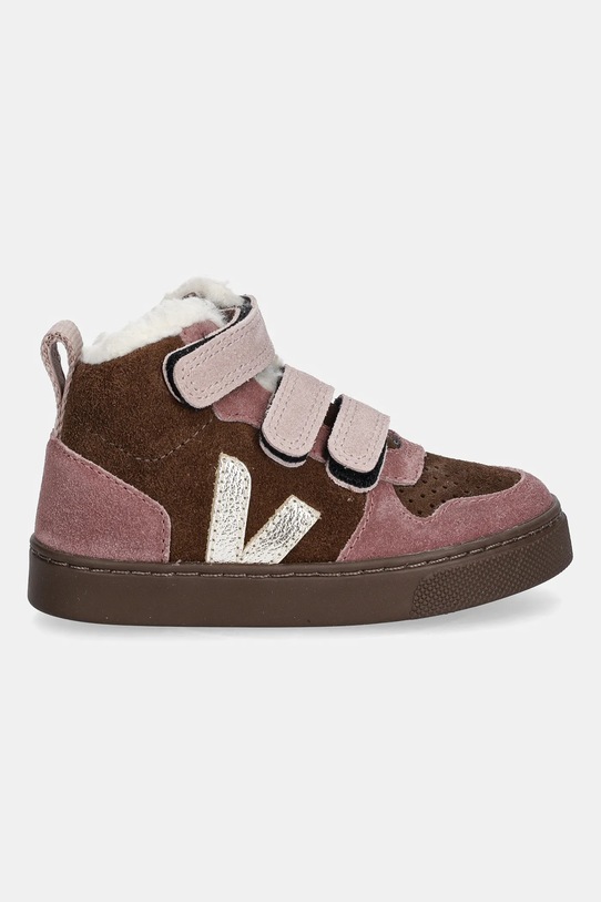 Παιδικές χειμερινές μπότες σουέτ Veja Small V-10 Mid Winter DF0320994C.22.27 ροζ AW25