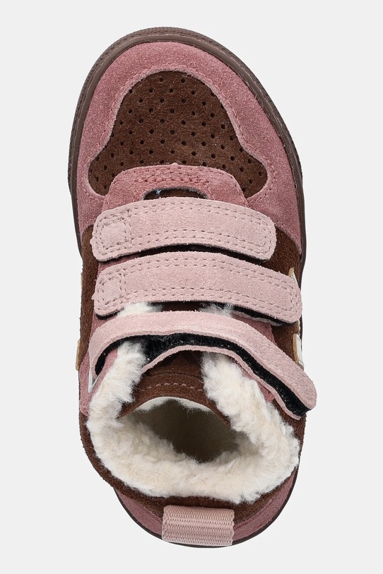 Παιδικές χειμερινές μπότες σουέτ Veja Small V-10 Mid Winter ροζ DF0320994C.22.27