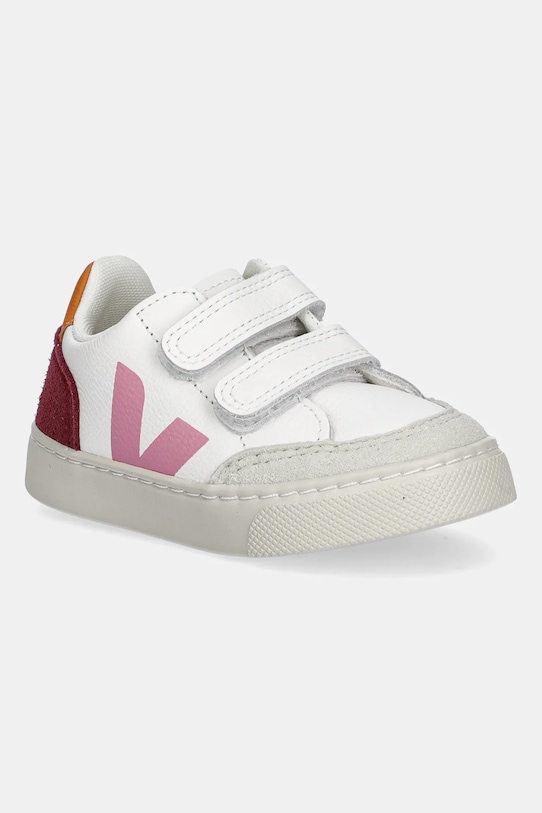 Παιδικά δερμάτινα αθλητικά παπούτσια Veja Small V-12 δέρμα σαμουά λευκό XV0520979C.22.27