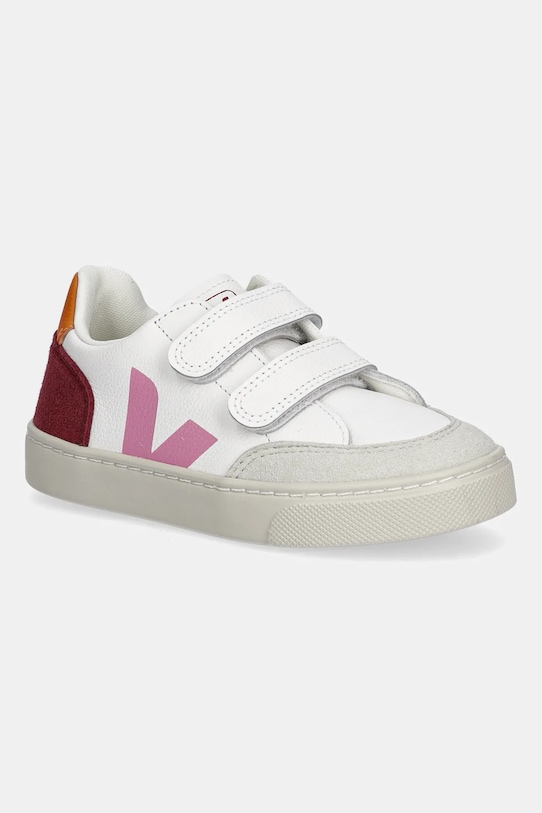 Veja scarpe da ginnastica per bambini in pelle Small V-12 pelle fiore bianco XV0520979C.28.35