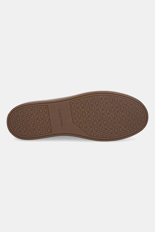 Μοκασίνια nubuck Calvin Klein HYBRID LACE UP BOAT NU HM0HM01892 καφέ
