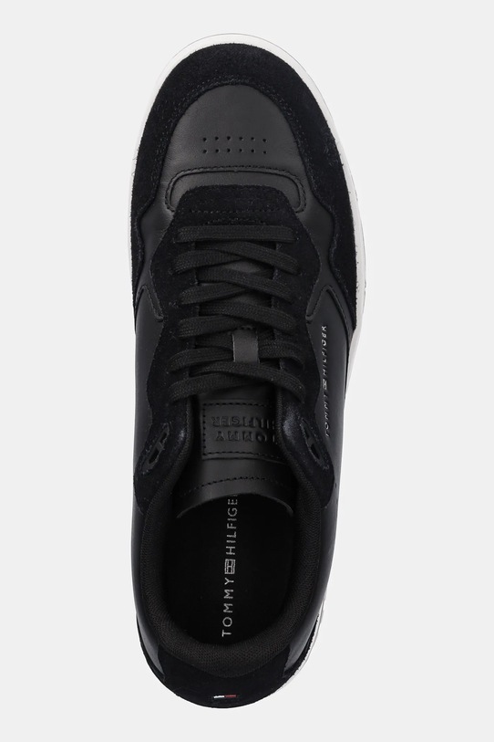 Δερμάτινα αθλητικά παπούτσια Tommy Hilfiger TH BASKET BETTER MIX LTH μαύρο FM0FM05520