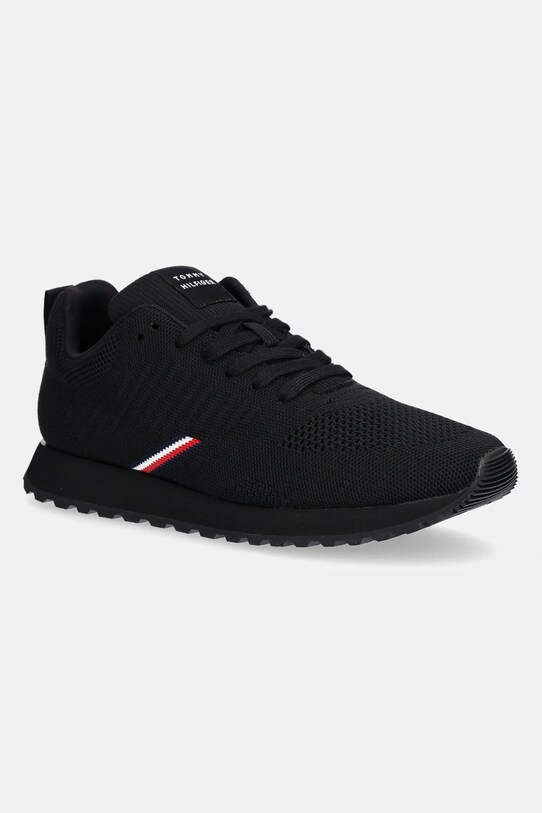 Tommy Hilfiger sneakers NEW RUNNER EVA CORPO KNIT mic de statură negru FM0FM05648