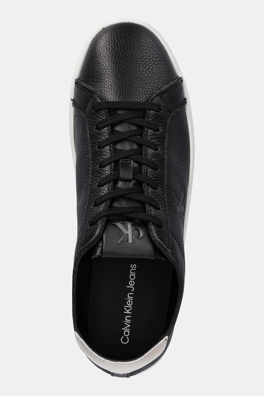 Δερμάτινα αθλητικά παπούτσια Calvin Klein Jeans LOW PROFILE CUPSOLE TMB LTH μαύρο YM0YM01331