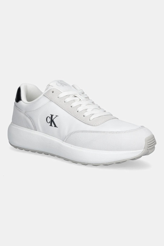 Αθλητικά Calvin Klein Jeans ATHLEISURE RUNNER LACEUP NY-SU δέρμα σαμουά λευκό YM0YM01370