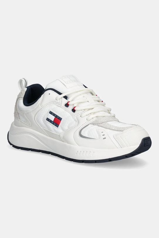 Αθλητικά Tommy Jeans TJM RUNNER MIX MATERIAL απομίμηση λείου δέρματος λευκό EM0EM01581