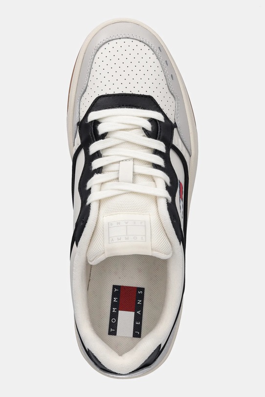 Δερμάτινα αθλητικά παπούτσια Tommy Jeans TJM CUPSOLE ELEVATED LEATHER λευκό EM0EM01585
