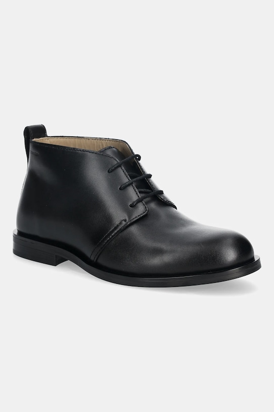 Calvin Klein półbuty skórzane ESS RUBBER DESERT BOOT LTH eleganckie czarny HM0HM01979