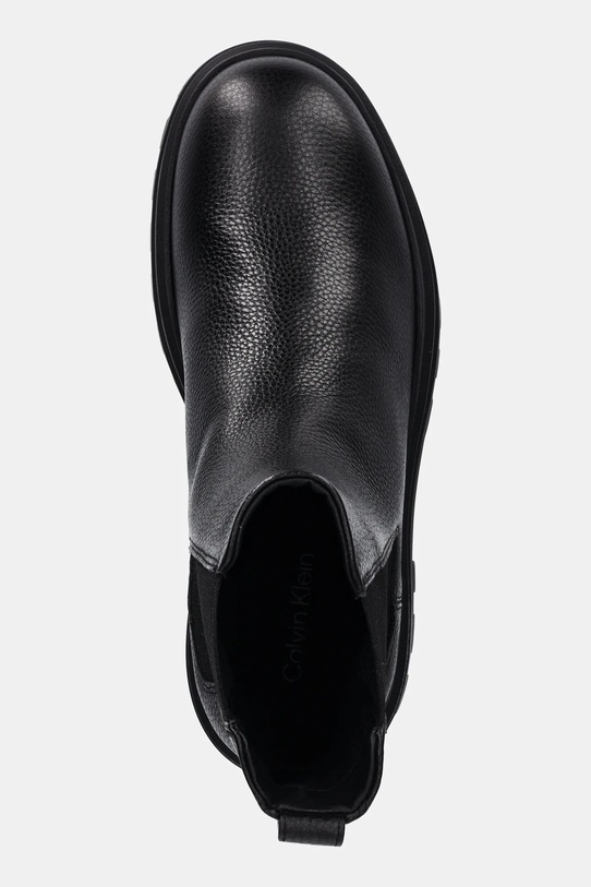 Δερμάτινες μπότες τσέλσι Calvin Klein LUGGED CHELSEA BOOT HIGH LTH μαύρο YM0YM01334