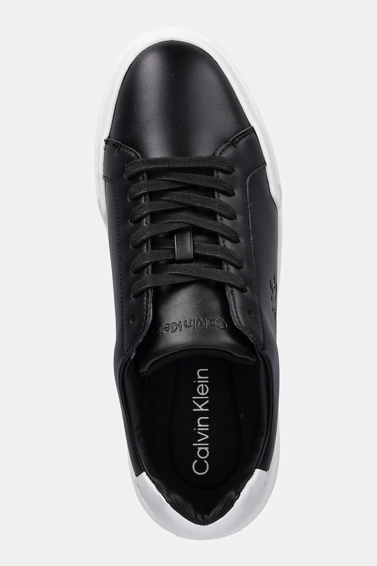Δερμάτινα αθλητικά παπούτσια Calvin Klein CHUNKY CUPSOLE LACEUP LTH μαύρο YM0YM01344