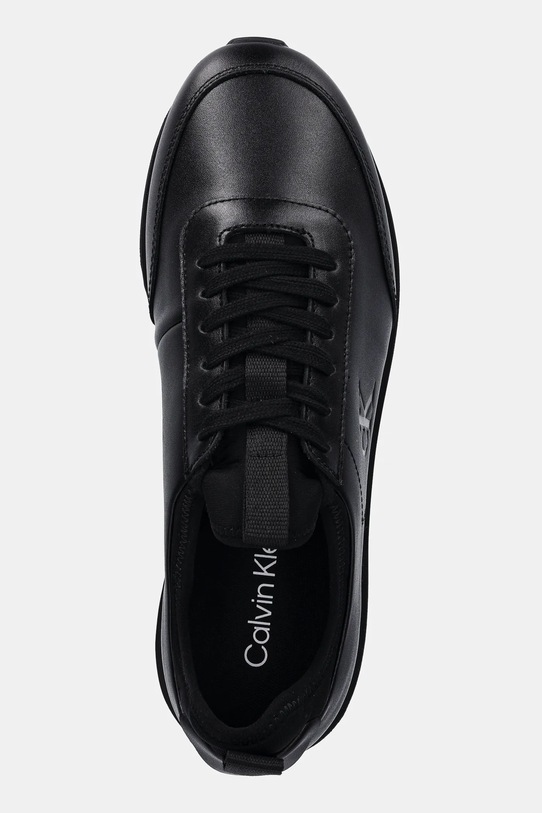 Шкіряні кросівки Calvin Klein RETRO RUNNER SOCK LACEUP LTH чорний YM0YM01362