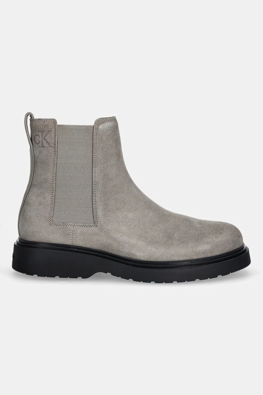 Calvin Klein sztyblety skórzane COMBAT ESS CHELSEA BOOT SU YM0YM01372 szary AW25