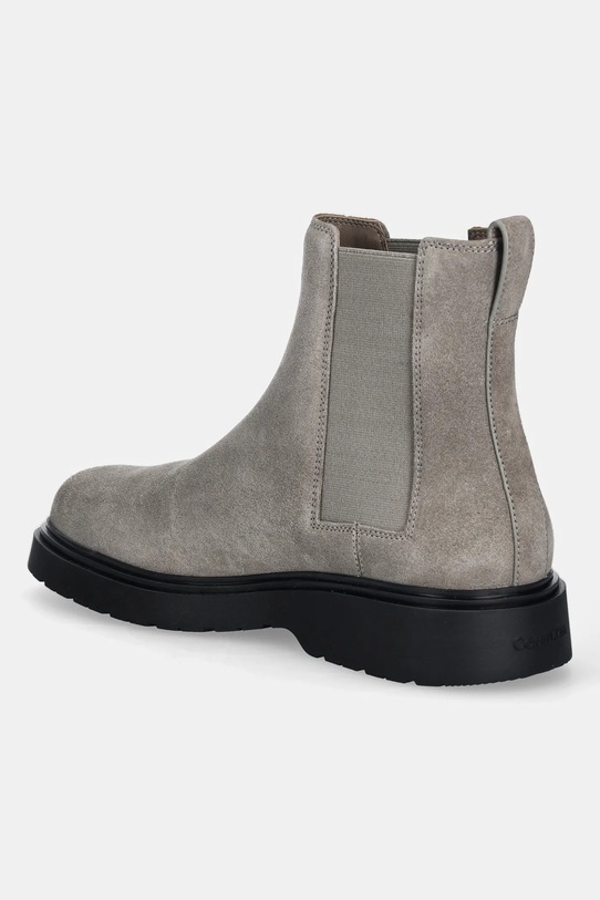 Obuwie Calvin Klein sztyblety skórzane COMBAT ESS CHELSEA BOOT SU YM0YM01372 szary