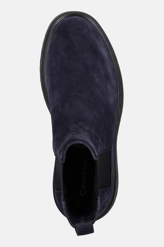 Calvin Klein sztyblety skórzane COMBAT ESS CHELSEA BOOT SU granatowy YM0YM01372