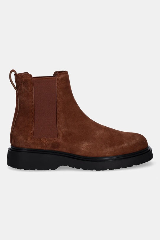 Calvin Klein sztyblety skórzane COMBAT ESS CHELSEA BOOT SU YM0YM01372 brązowy AW25