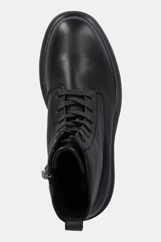Шкіряні черевики Calvin Klein COMBAT ESS LACE UP ZIP BOOT LTH чорний YM0YM01373