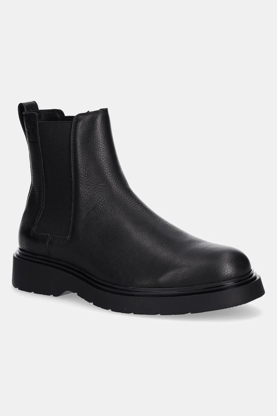 Calvin Klein sztyblety skórzane COMBAT ESS CHELSEA BOOT LTH skóra licowa czarny YM0YM01374