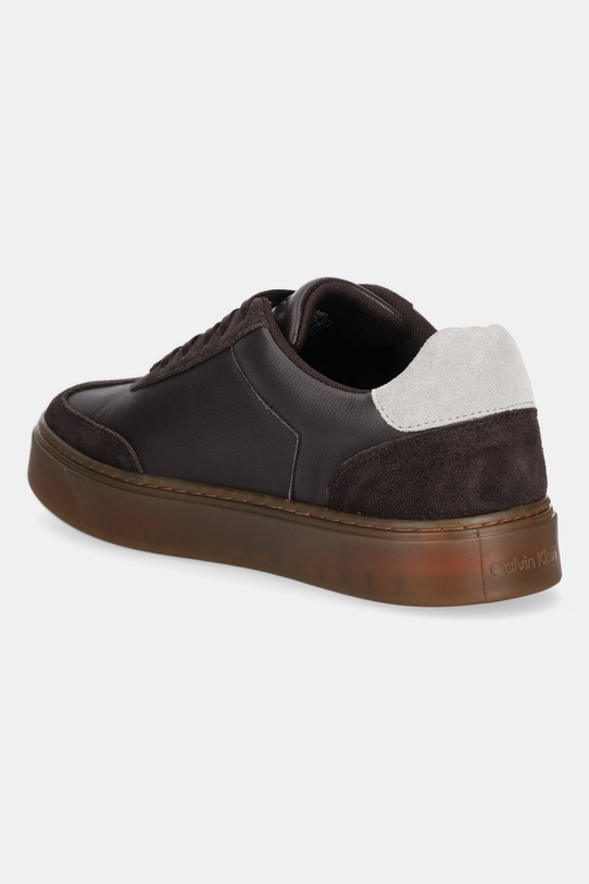 Obuwie Calvin Klein sneakersy skórzane CLASSIC CUPSOLE LACEUP WT MIX YM0YM01429 brązowy