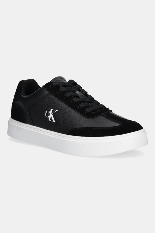 Calvin Klein sneakersy skórzane CLASSIC CUPSOLE LACEUP WT MIX skóra zamszowa czarny YM0YM01429