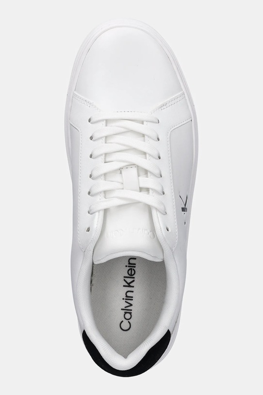 Δερμάτινα αθλητικά παπούτσια Calvin Klein CLASSIC CUPSOLE LACEUP LTH λευκό YM0YM01435