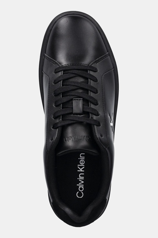 Δερμάτινα αθλητικά παπούτσια Calvin Klein CLASSIC CUPSOLE LACEUP LTH μαύρο YM0YM01435