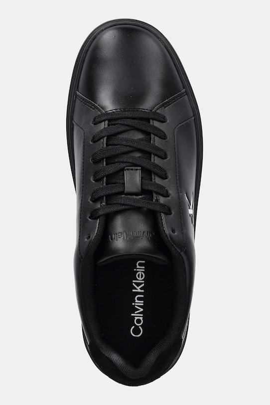 Δερμάτινα αθλητικά παπούτσια Calvin Klein CLASSIC CUPSOLE LACEUP LTH μαύρο YM0YM01435
