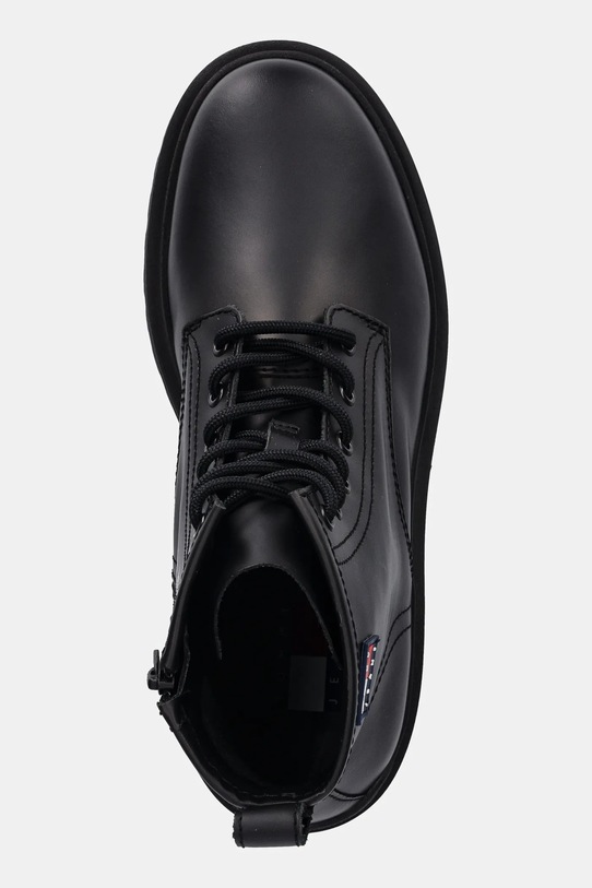 Δερμάτινα παπούτσια Tommy Jeans TJM LACE UP RUBBERIZED μαύρο EM0EM01628