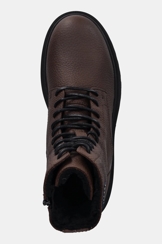 Tommy Jeans buty skórzane TJM LACE UP TUMBLED HIGH brązowy EM0EM01631