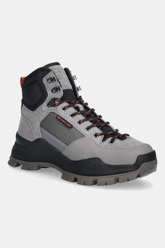 Tommy Jeans buty TJM HYBRID BOOT skóra zamszowa szary EM0EM01633