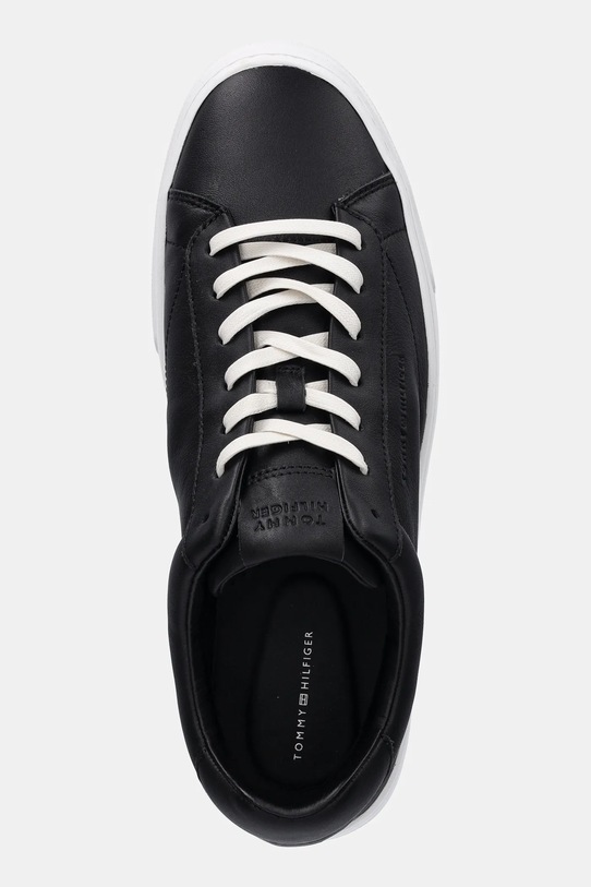 Kožené tenisky Tommy Hilfiger PREMIUM DRESS CUPSOLE LTH černá FM0FM05572