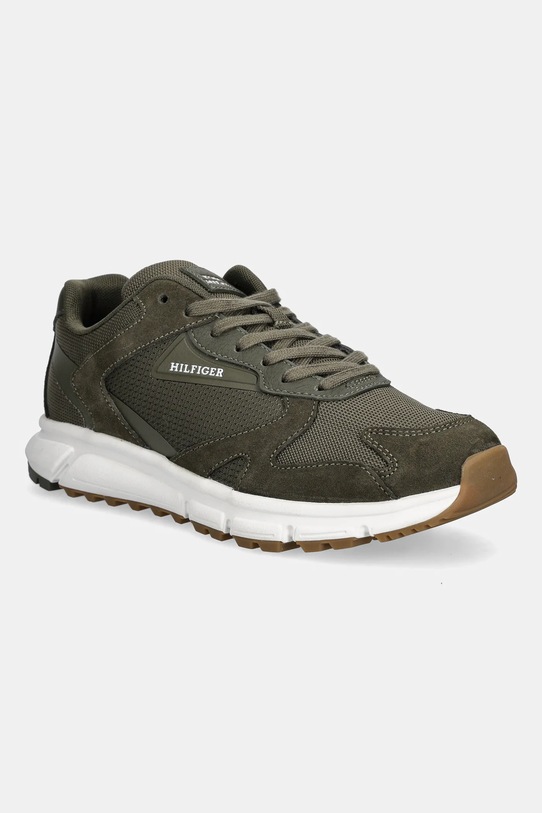 Tommy Hilfiger sneakersy OUTDOOR RUNNER MIX skóra zamszowa zielony FM0FM05574